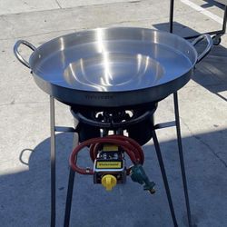 Stainless Comal With Base And Burner New 3 Pcs Set