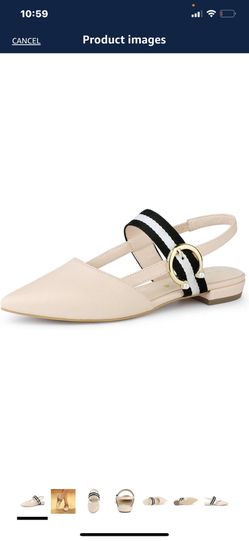 NEW Size 8.5 Allegra K Women's Pointed Toe Slingback Flat Mules