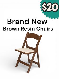 Brand New Brown Resin w/ Ivory Seats Chairs Commercial Grade Heavy Duty