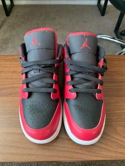 Air Jordan 1 Mid Red and Black Sneakers