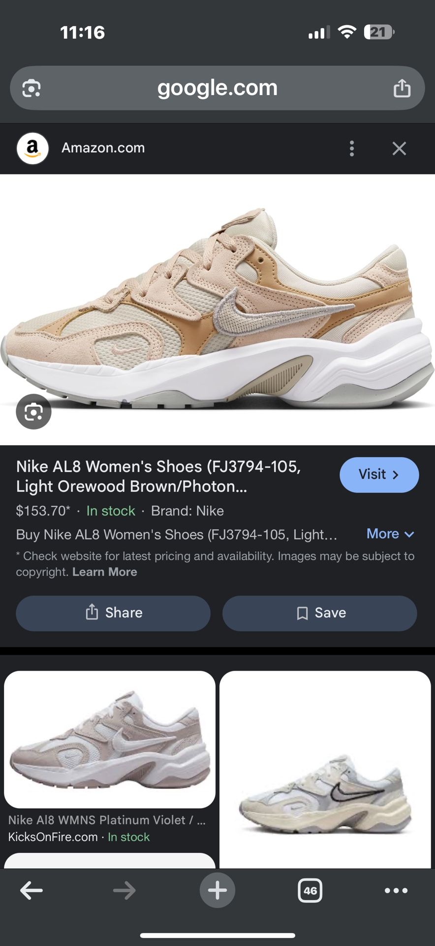 Nike AL8 Women's Shoes Light Orewood Brown/Photon Dust/Particle Beige/College Grey)
