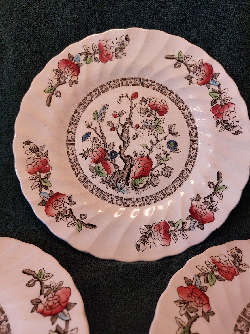 Vintage Myott Fine Staffordshire Ware Indian Tree Bread Plate 8" $20 EACH