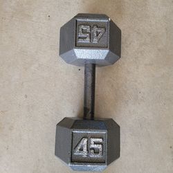 Hex Dumbbell ONLY ONE 45Lb for $35 Firm (Walnut 91789)
