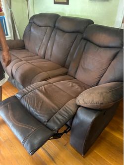 Beautiful couch set recliner and rockers
