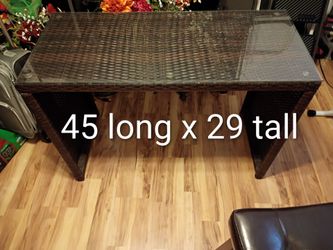 Wicker patio dining table w/stools $50.00