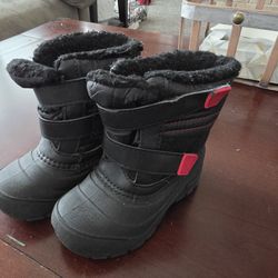 Childrens Black Winter Snow Boots - Size 9