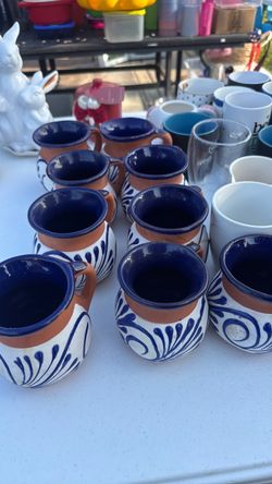 9 tazas artesanales para el café o chocolate