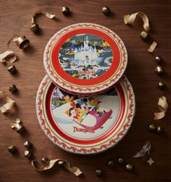 ​Disneyland Resort 2007 Exclusive Holiday Collector Plate Set (4 + Tin) Mickey Mouse Christmas