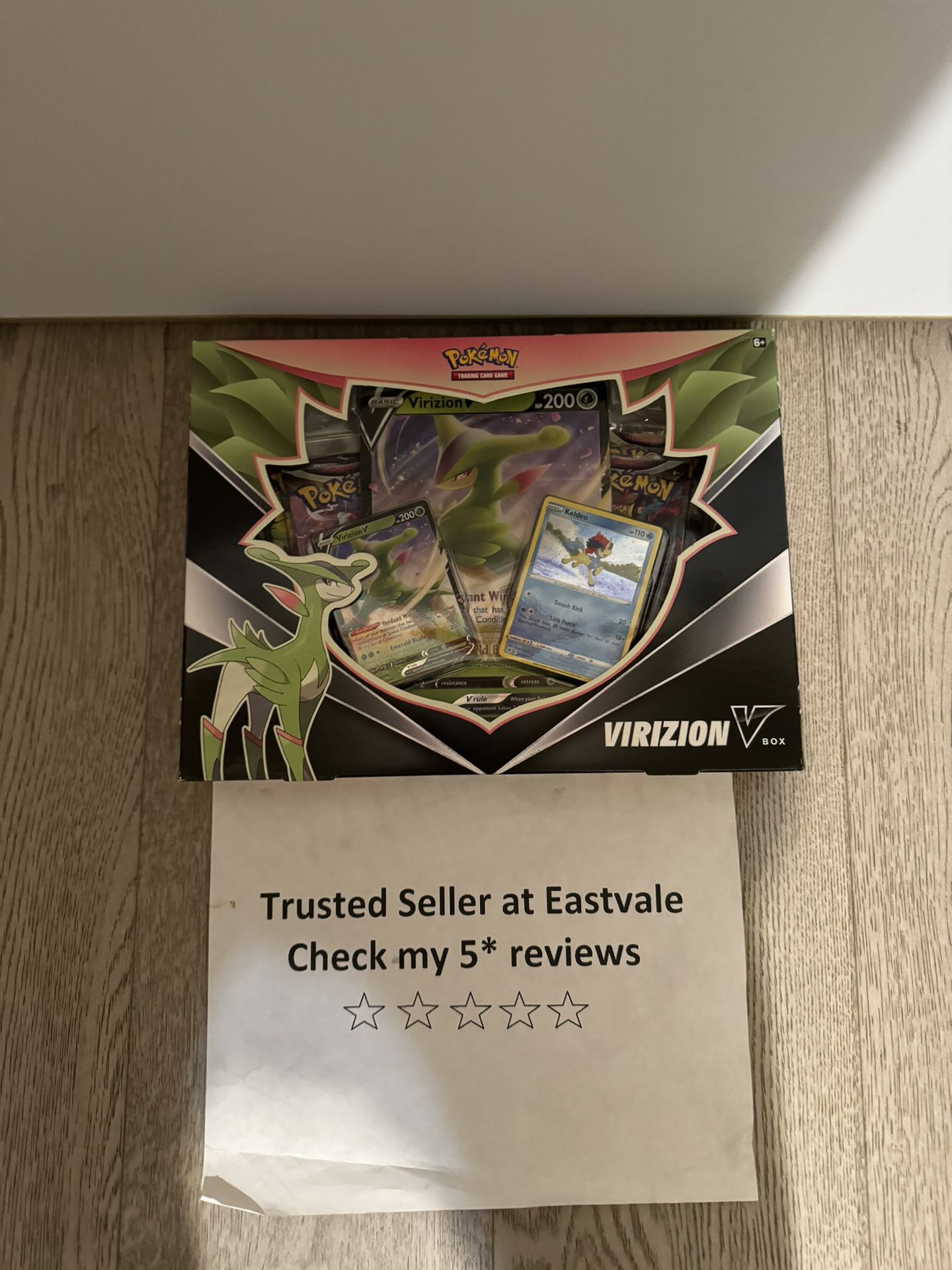 Pokemon TCG VIRIZION V Factory Sealed V Box Collection 4 Booster Packs