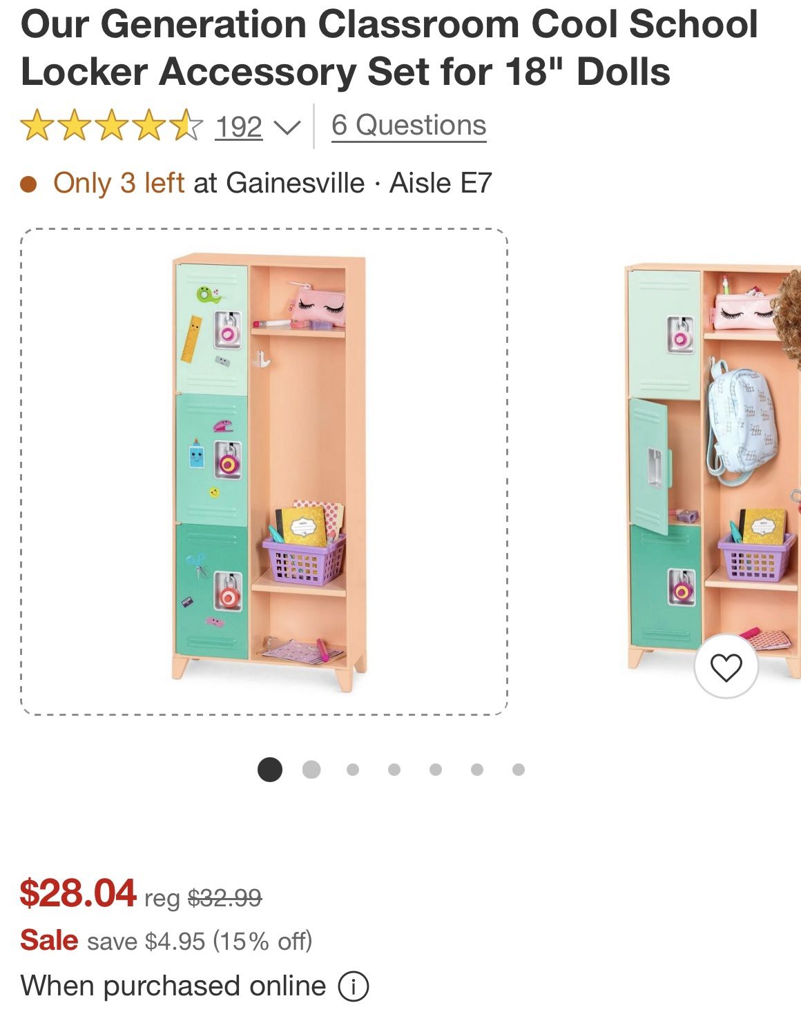 Our Generation Cool School Locker & Accessories Set