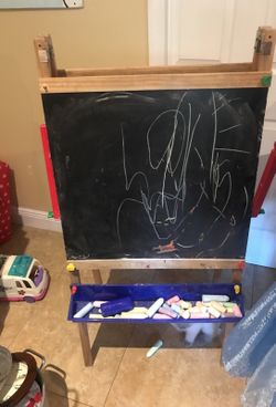 Kids chalkboard and dry erase board standing