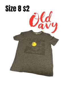 Old Navy Kids Gray Graphic T-Shirt Size 8 great condition 💖💖042426 M19