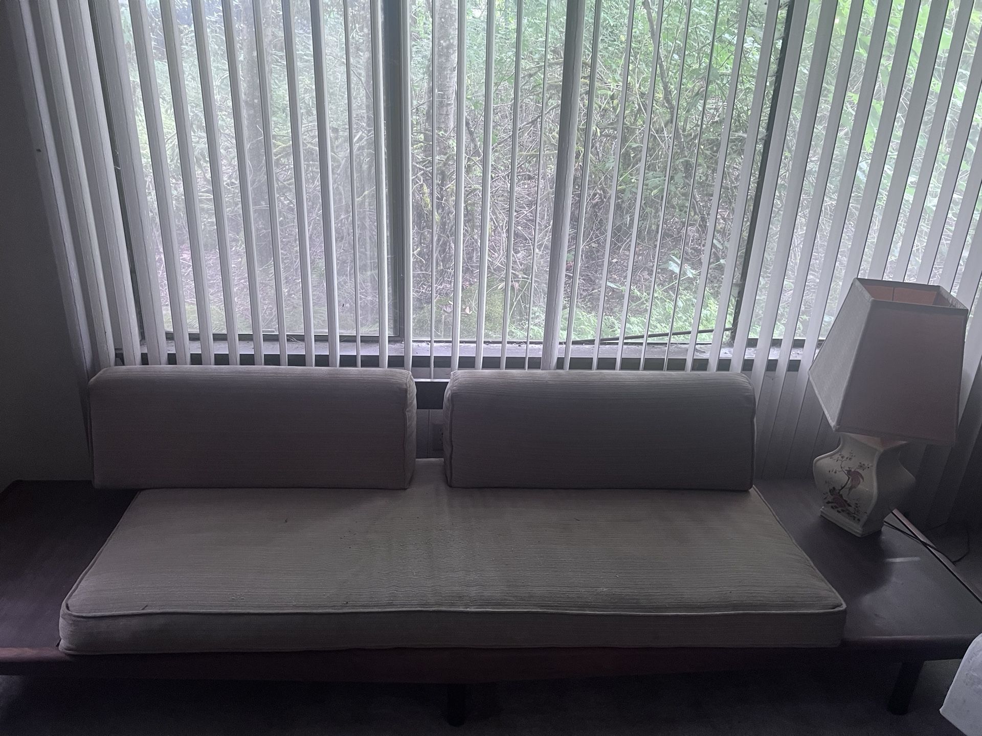 Retro Couch w/attached Side Tables