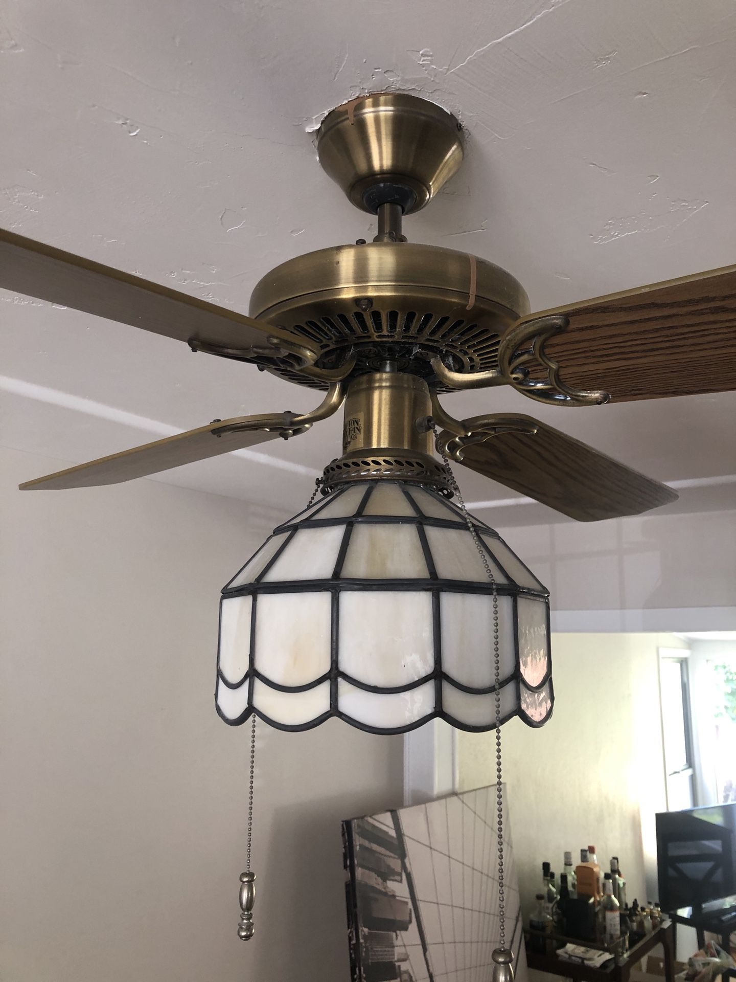 Brass Four Blade Ceiling Fan