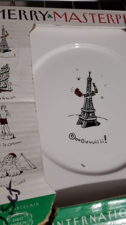 4 Dinner Plates "Merry Master Pieces"