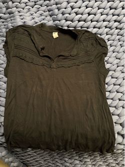 Lightweight black top with lace trim