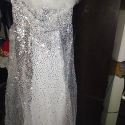 White Long Halter Formal Dress Size Lg$50