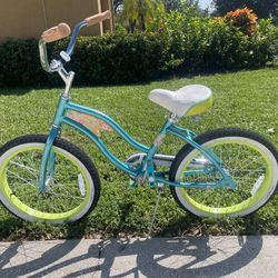 Huffy Panama Jack Girl'S Beach Cruiser Bike, Pool Blue, 20 Inch