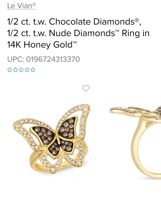 Levian Chocolate And Nude Diamond Butterfly Ring