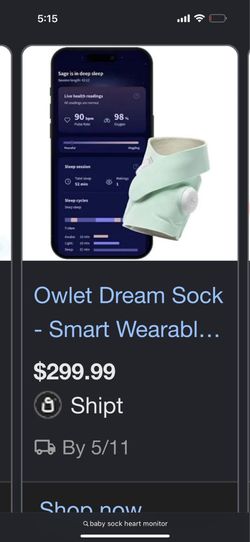 Owlet dream sock