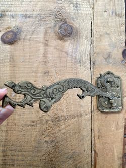 Vintage Antique Brass Dragon Wall Lantern Hook