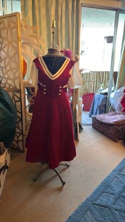 Vintage-Style Red Sailor Midi Dress