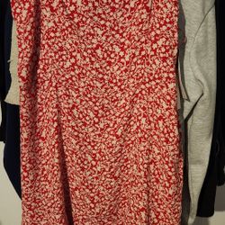 Red Floral Dress (M)