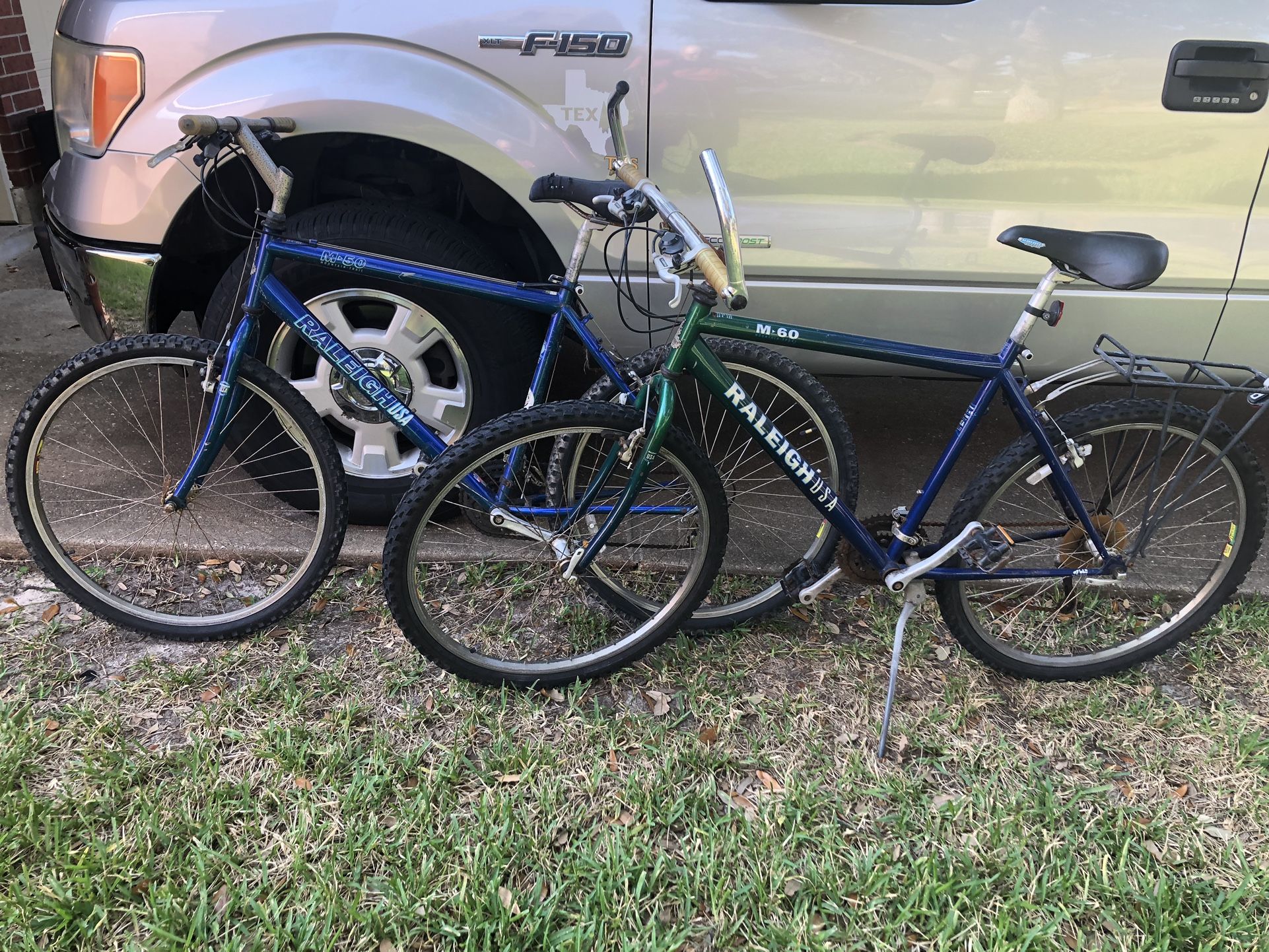 Two Raleigh Adult Mountain Bikes