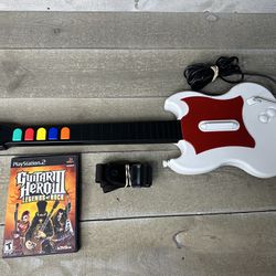 Red Octane PlayStation 2 White Red Guitar Hero 3 SG Wired PS2  95077.805 W/ Game