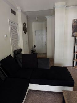 Black & White Sectional Sofa Couch – Good Condition – Must Go!