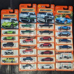 Toy Mattel Matchbox Die-cast Cars JDM Tesla Porsche Jaguar Subaru Mitsubishi Dodge Charger Jeep Lincoln Continental Land Rover Plus New In Package 