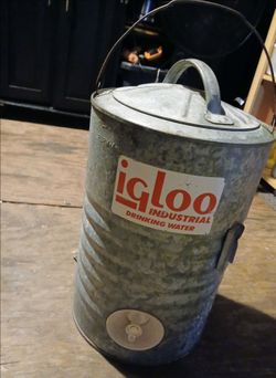 Vintage Igloo Industrial Galvanized Metal water cooler