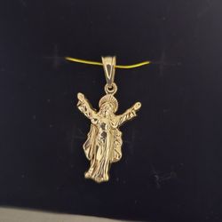 Jesus Gold Charm For A Necklace 14k