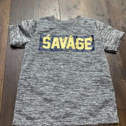 Boys Gray Dri For Savage Shirt Size 5/6 By 247 #17