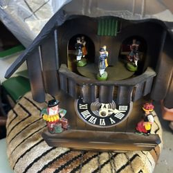 vintage German Black Forest chalet-style musical cuckoo clock