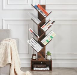 Tree-Shaped Wooden Bookshelf