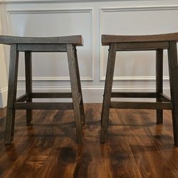Solid Wood Counter Stools 24" (Set Of 2)