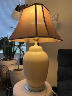 27” White Ceramic Lamp
