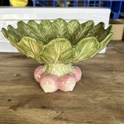 Vintage Fitz & Floyd Cabbage/Turnip Pedestal Bowl/Like New/1980’s