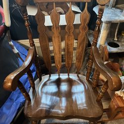 Solid Oak Rocking Chair..