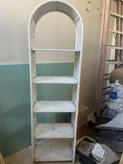 Rattan White Shelf Vintage