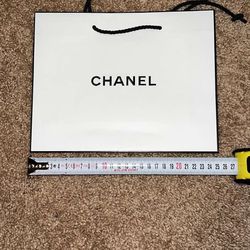 Chanel White Black Logo Shopping Shopper Paper Gift Bag Small