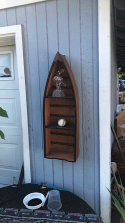 Boat shelf solid wood Nautical cabin rustic