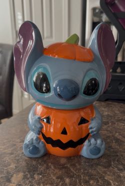 Disney Stitch Halloween Pumpkin Cookie Jar