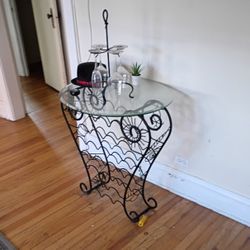 Glass & Metal End Table