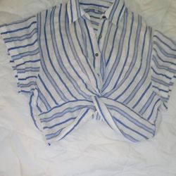 Olivaceous Button Down Tie Top Size M