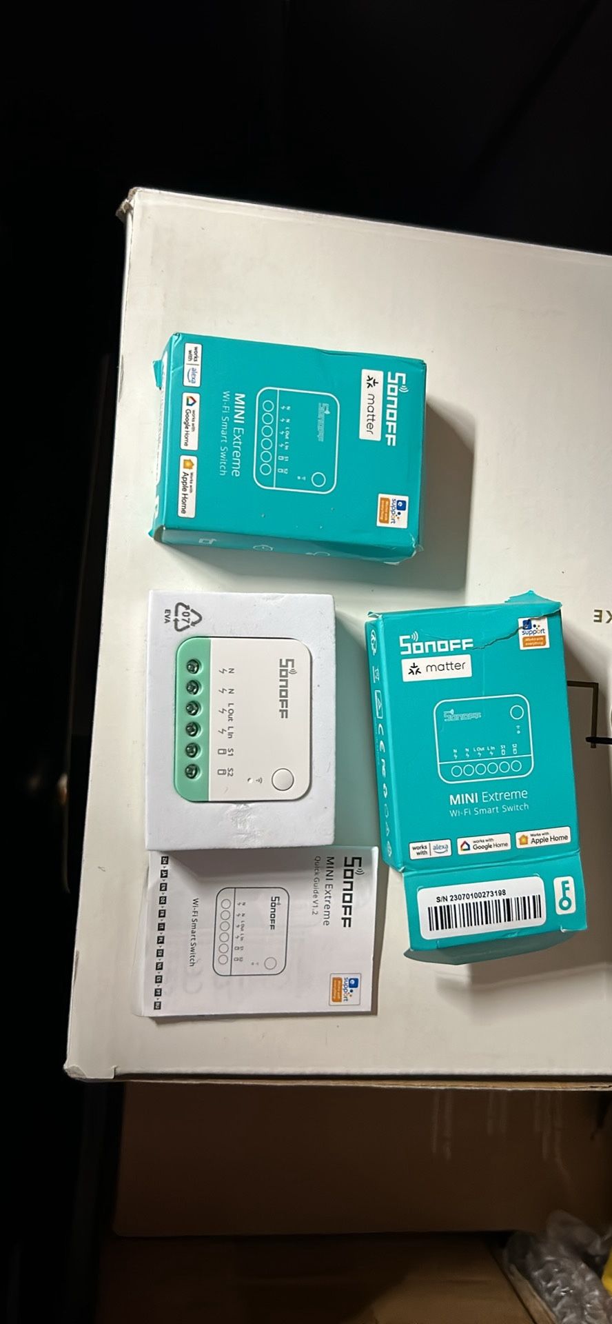 SONOFF MINI Extreme Wi-Fi Smart Switch (MINIR4M), a Matter-enabled smart switch set of 2