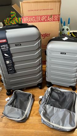 Wrangler Miami Luggage and Packing Cubes Travel Accessory Set for Travel   Wrangler 4 Piece Set Includes: 25" Hardside Expandable Check-In Suitcase, 2
