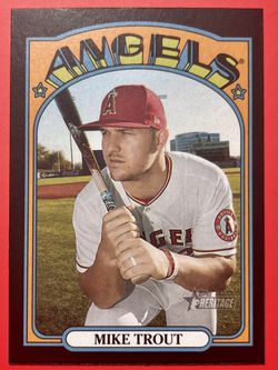 2021 Topps Heritage Mike Trout Black Border Parallel /50 #169 Los Angeles Angels