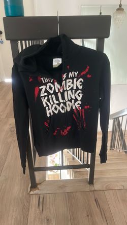 Hit TopicZombie Killing Hoodie Black Zip-Up Sweatshirt